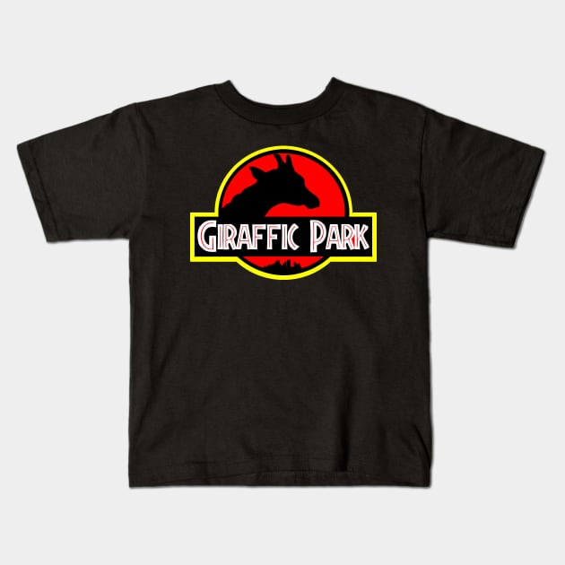 Giraffic Park Kids T-Shirt by Joe Hickson